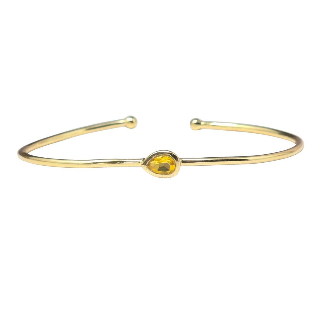 Gold Vermeil Plated Citrine November Birthstone Bangle