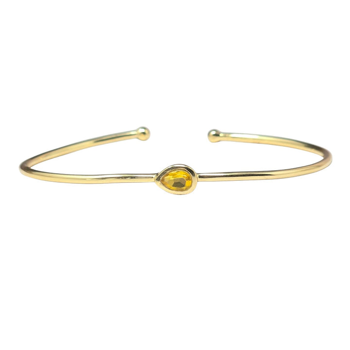 Gold Vermeil Plated Citrine November Birthstone Bangle