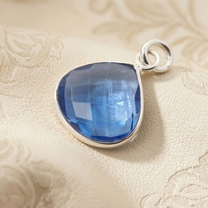 Silver Blue Topaz December Birthstone Pendant