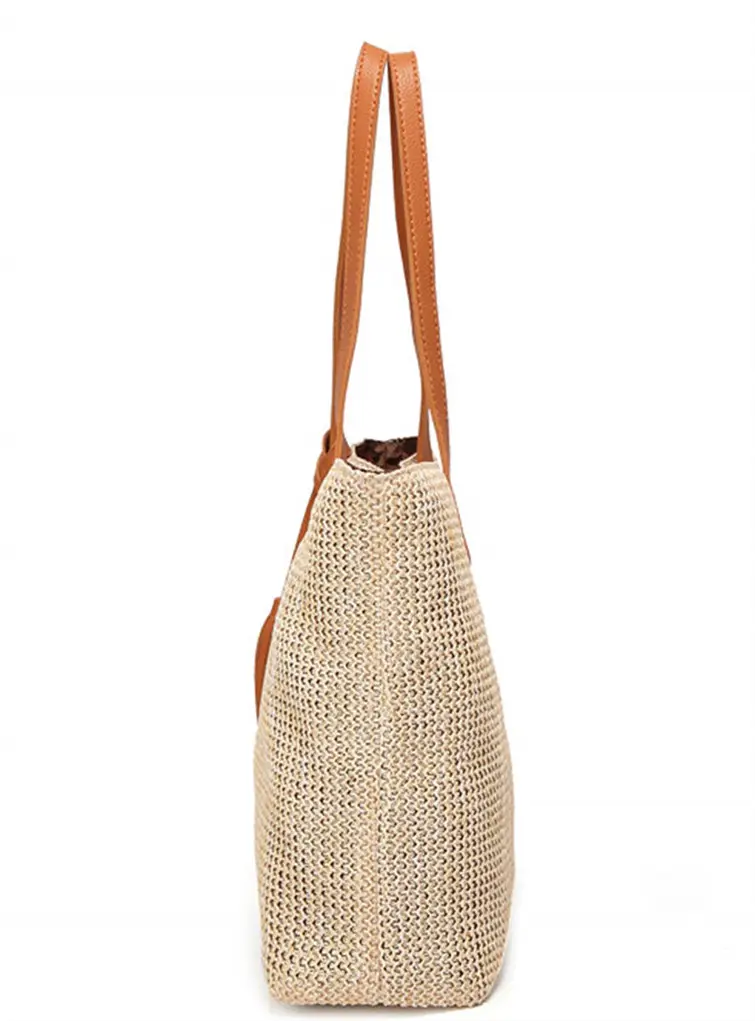 Chic Donut Beach Bag, Fashionable Straw Tote for the Beach