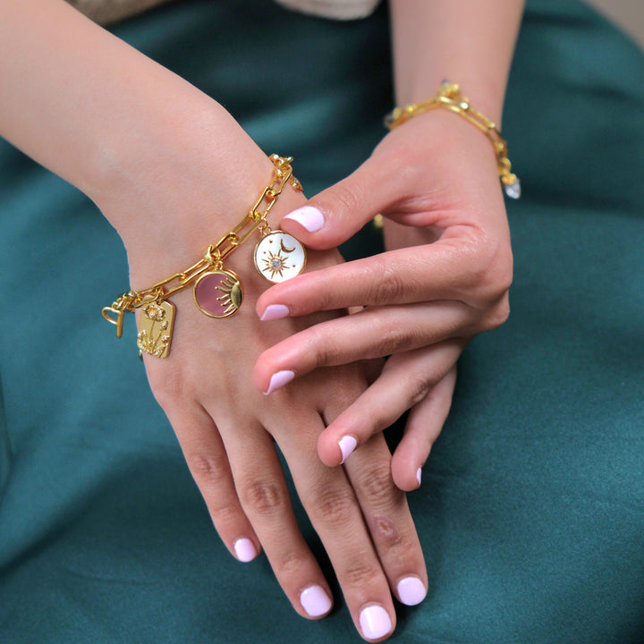 Customisable Hinged Link Paperclip Charm Bracelet
