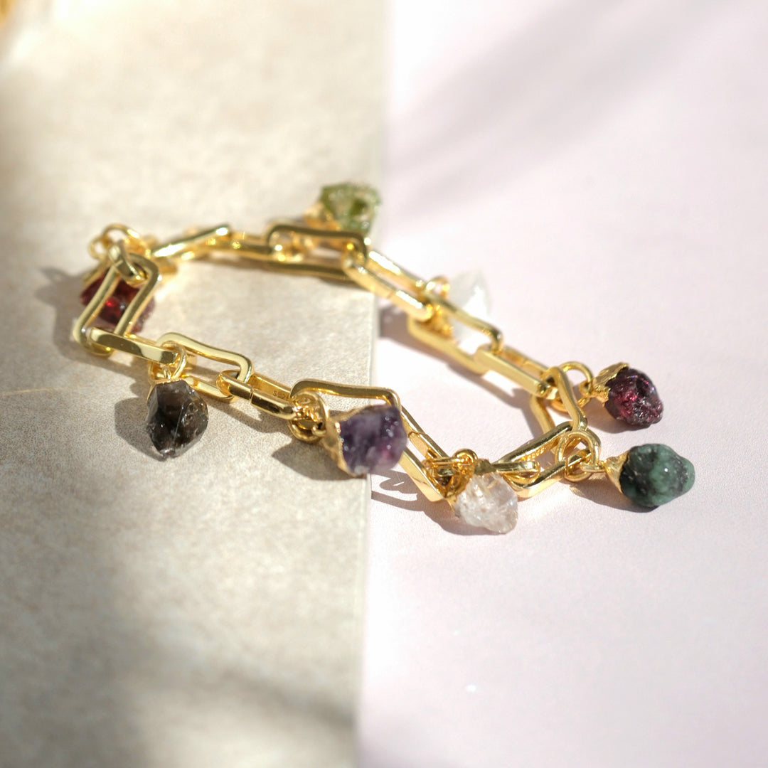 Customisable Hinged Link Paperclip Charm Bracelet