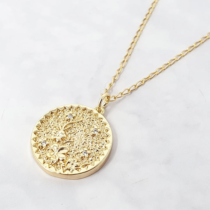 Dainty Cherry Blossom Flower Gold Plated Charm Necklace