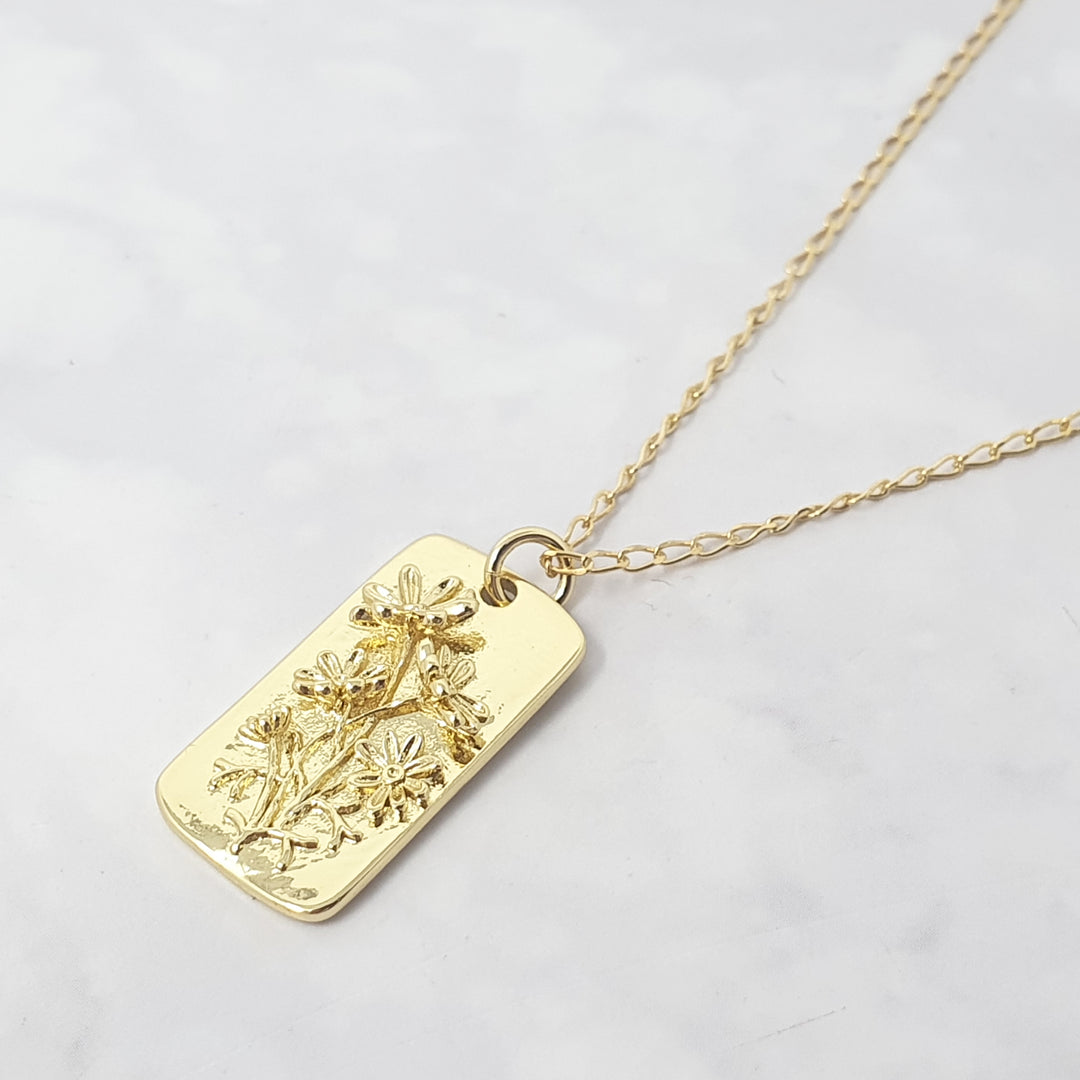 Dainty Daisy Flower Gold Plated Charm Necklace
