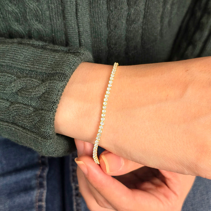 Diamond April Birthstone Dainty Tennis Bracelet