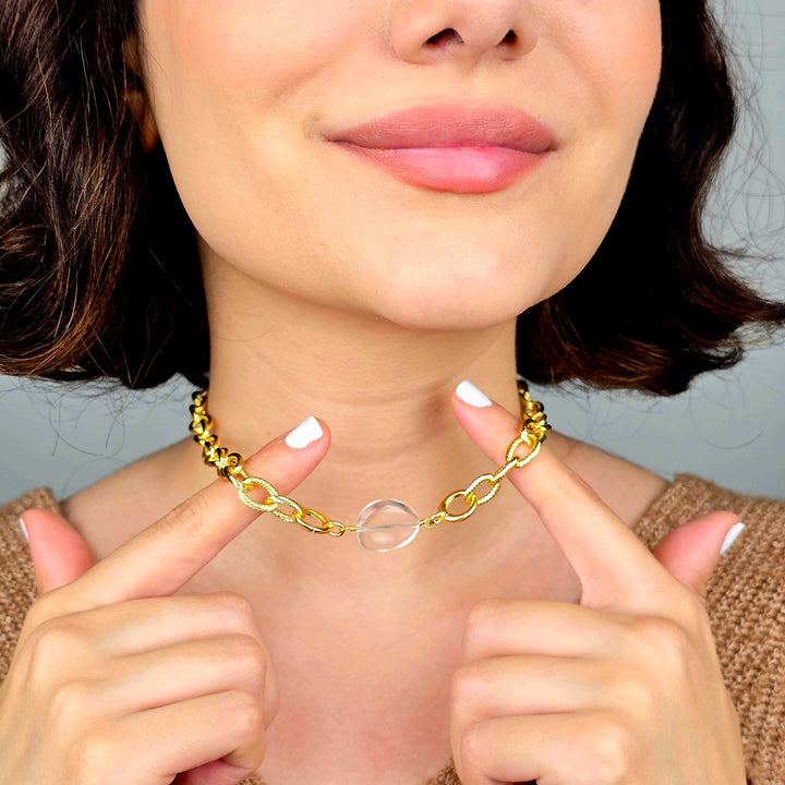 Diamond April Birthstone Statement Pendant Necklace