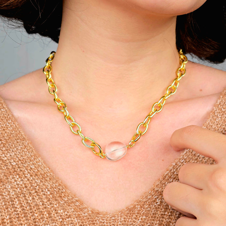 Diamond April Birthstone Statement Pendant Necklace
