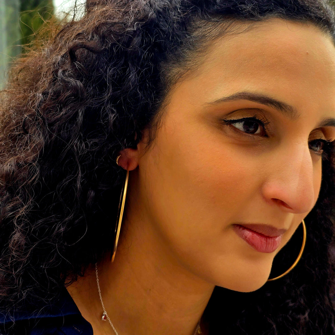 Elegant And Timeless 70mm Gold Plated Hoop Earrings