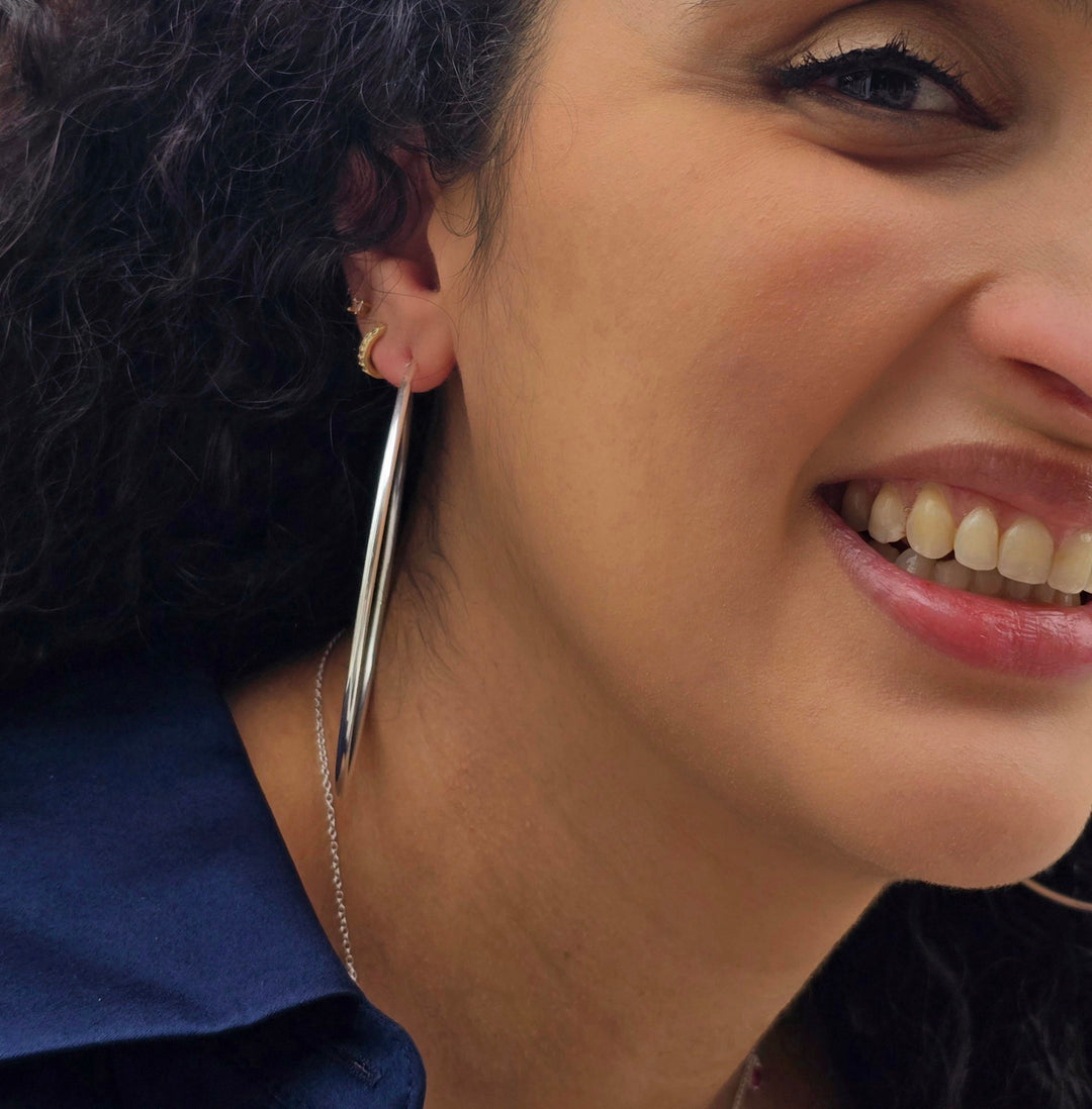 Elegant And Timeless 70mm Sterling Silver Hoop Earrings