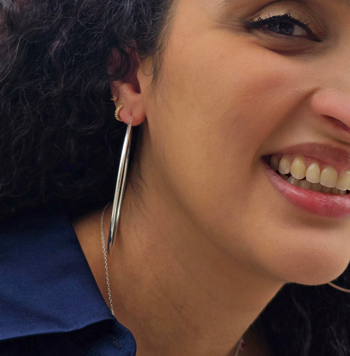 Elegant And Timeless 70mm Sterling Silver Hoop Earrings