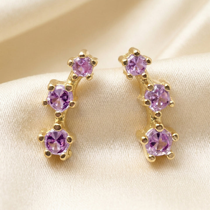 Pink Tourmaline October Birthstone Small Stud Earrings