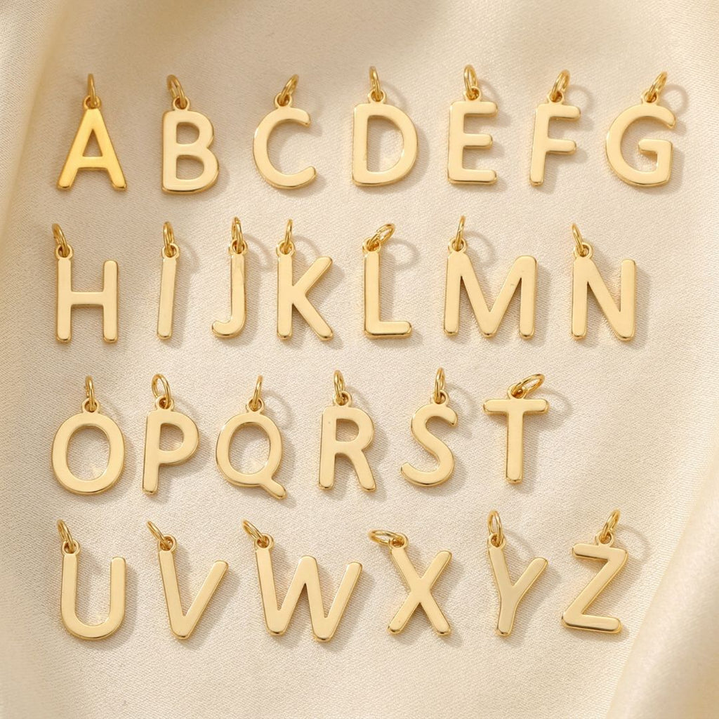 18ct Plated Initial Pendant Charms