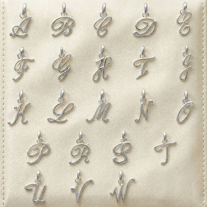 925 Sterling Silver Initial And Crystal Necklace