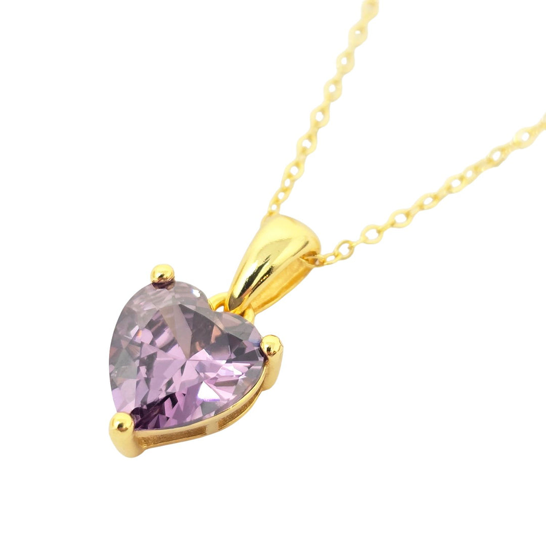 Heart Amethyst February Birthstone Necklace