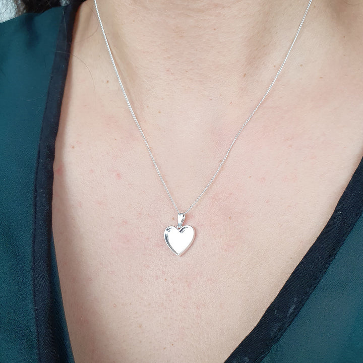 Heart Pendant Necklace Silver For Resin Ashes Filling