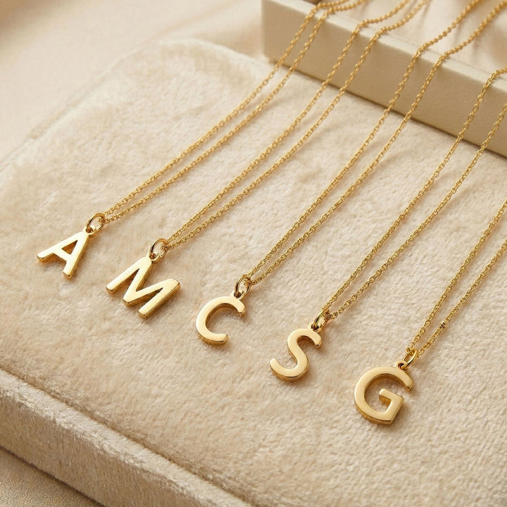 18ct Gold Vermeil Alpha Initial Necklace