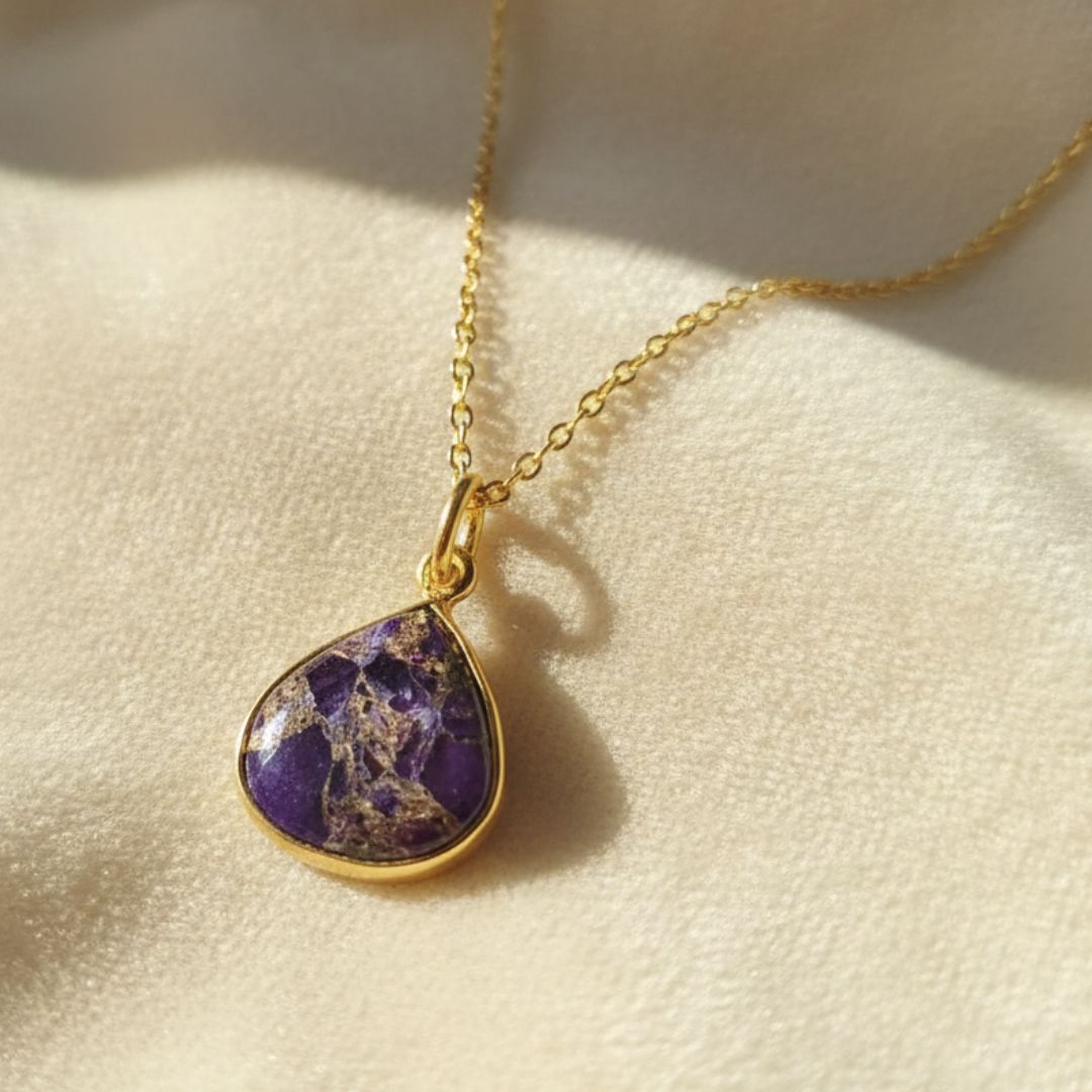 18ct Gold Vermeil Plated Amethyst February Birthstone Necklace