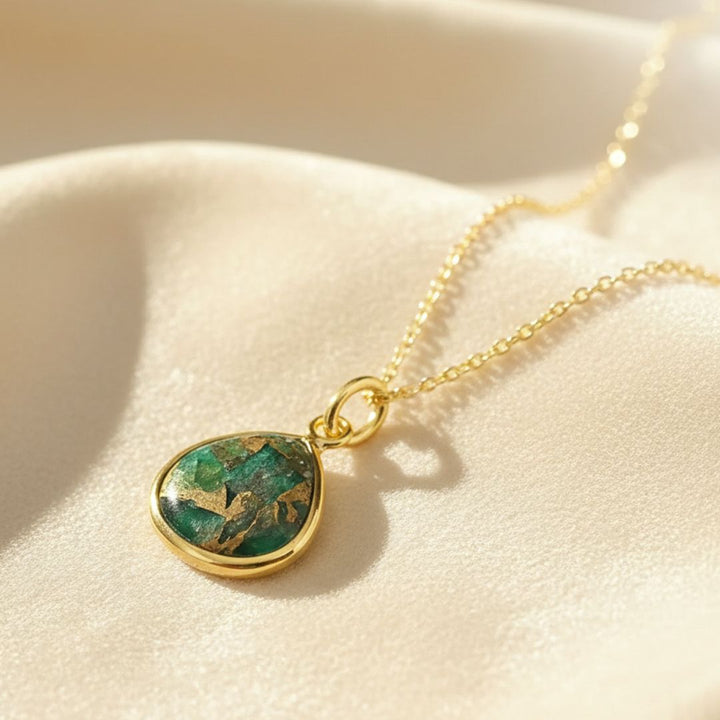 Emerald May Birthstone Minimalist Gold Plated Necklace