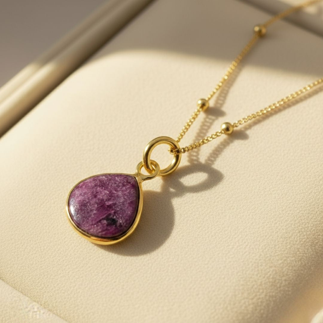 Ruby July Birthstone Gold Vermeil Necklace