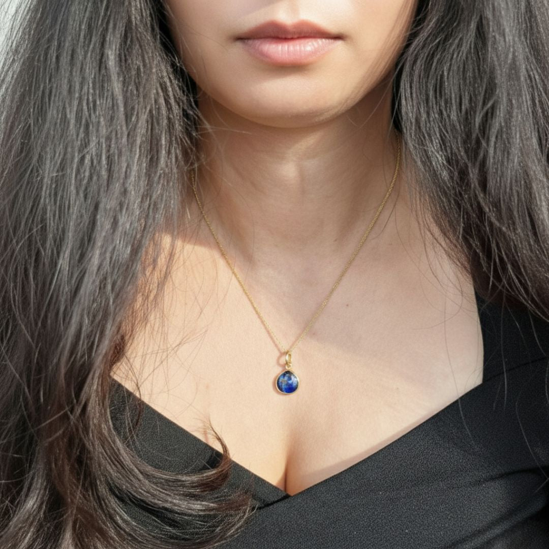 18ct Gold Vermeil Plated Sapphire September Birthstone Necklace