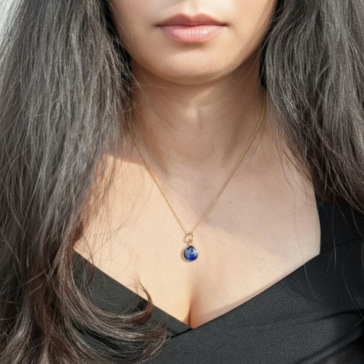 18ct Gold Vermeil Plated Sapphire September Birthstone Necklace