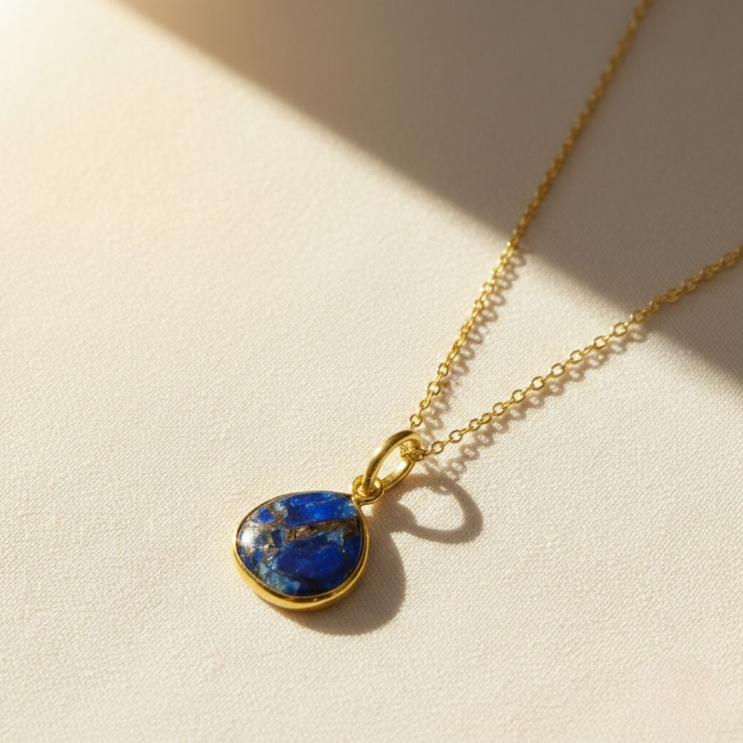 18ct Gold Vermeil Plated Sapphire September Birthstone Necklace