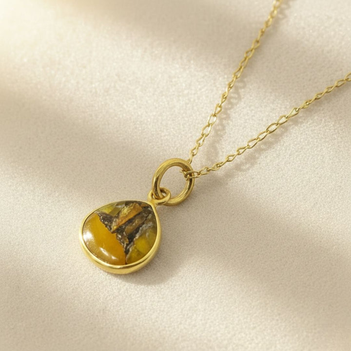 18ct Gold Vermeil Plated Citrine November Birthstone Necklace