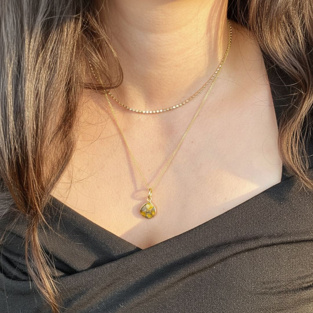 18ct Gold Vermeil Plated Citrine November Birthstone Necklace