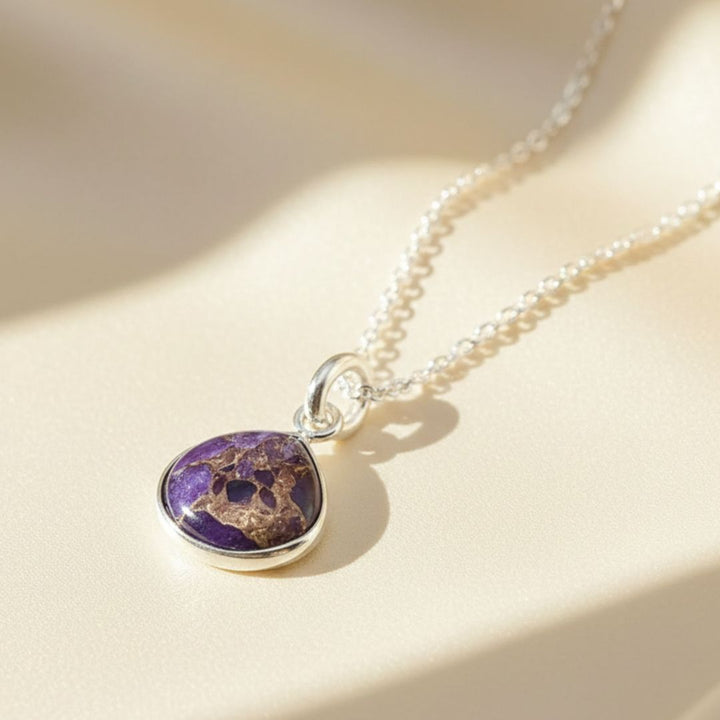 925 Sterling Silver Amethyst February Birthstone Necklace