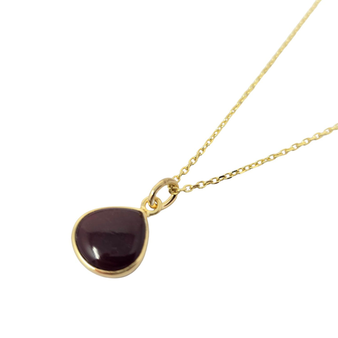 Dark Ruby 40th Birthday Gift Gemstone Gold Vermeil Necklace