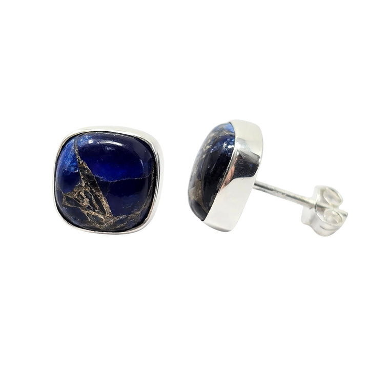 Sapphire September Birthstone Silver Stud Earrings