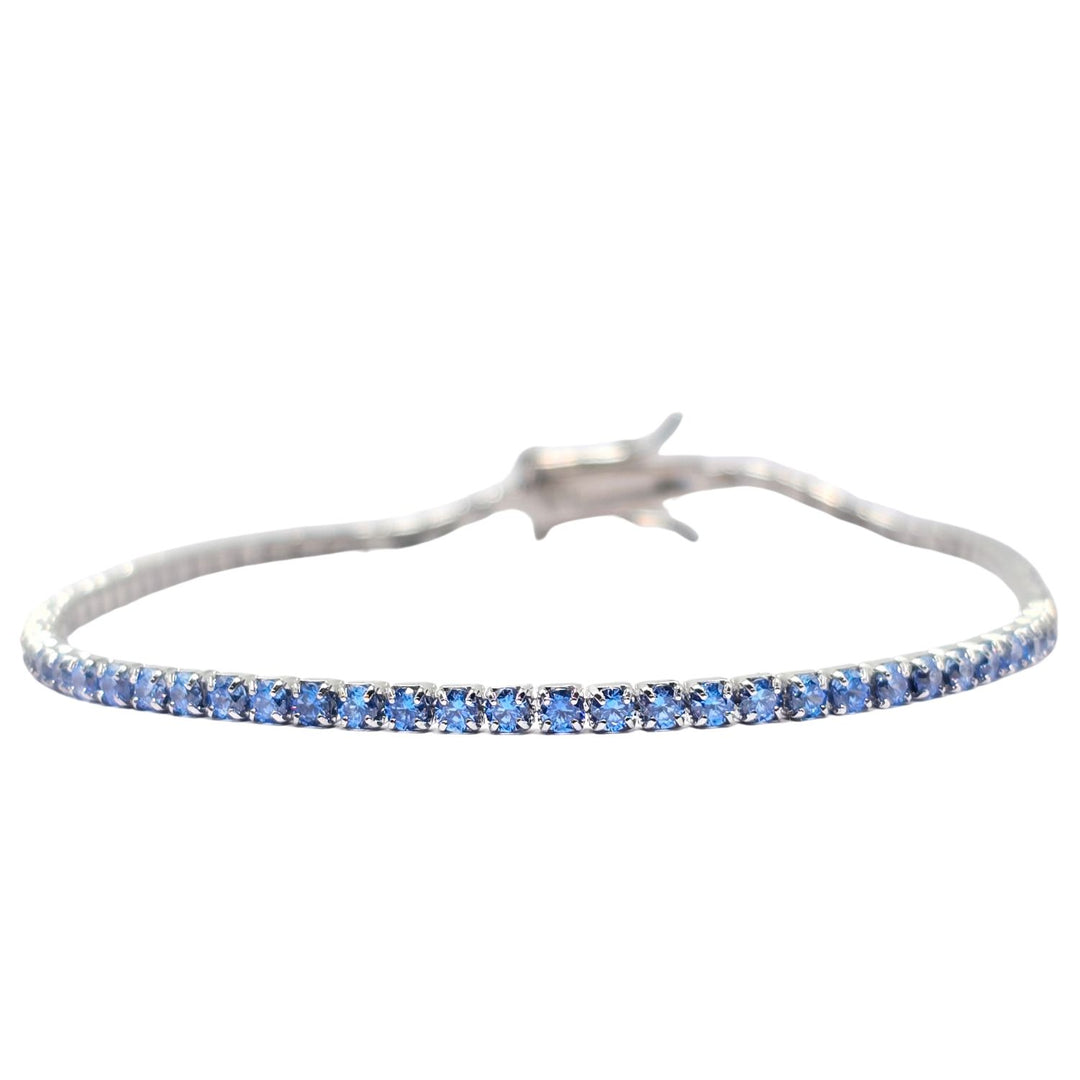 Sterling Silver Aquamarine Gemstone Tennis Bracelet