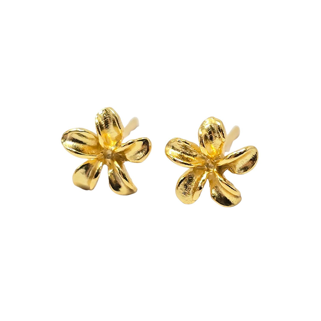 Dainty Mini Tiny Flower Stud Gold Plated Earrings