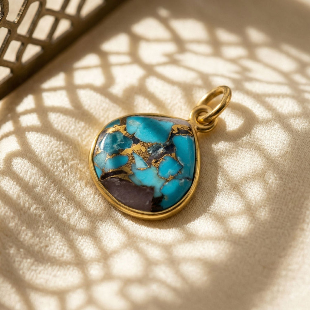 18ct Vermeil Round Bezel Pendant &