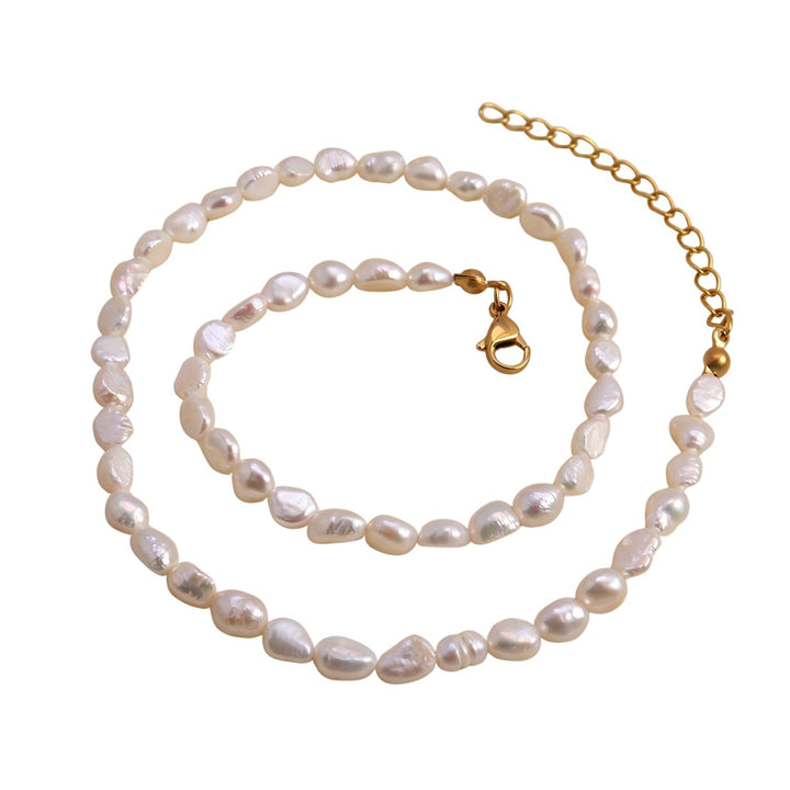 Gold Plated Natural Freshwater Pearl Choker Necklace