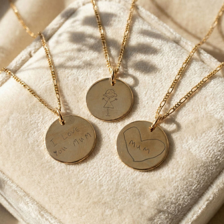 18ct Gold Vermeil Plated Actual Drawing Or Handwriting Necklace