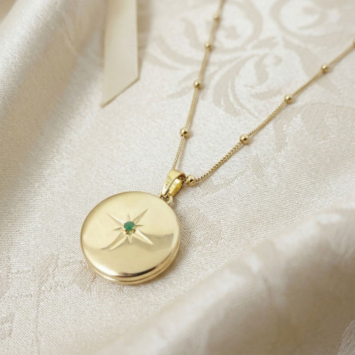 18ct Gold Vermeil Plated Birthstone Locket Necklace