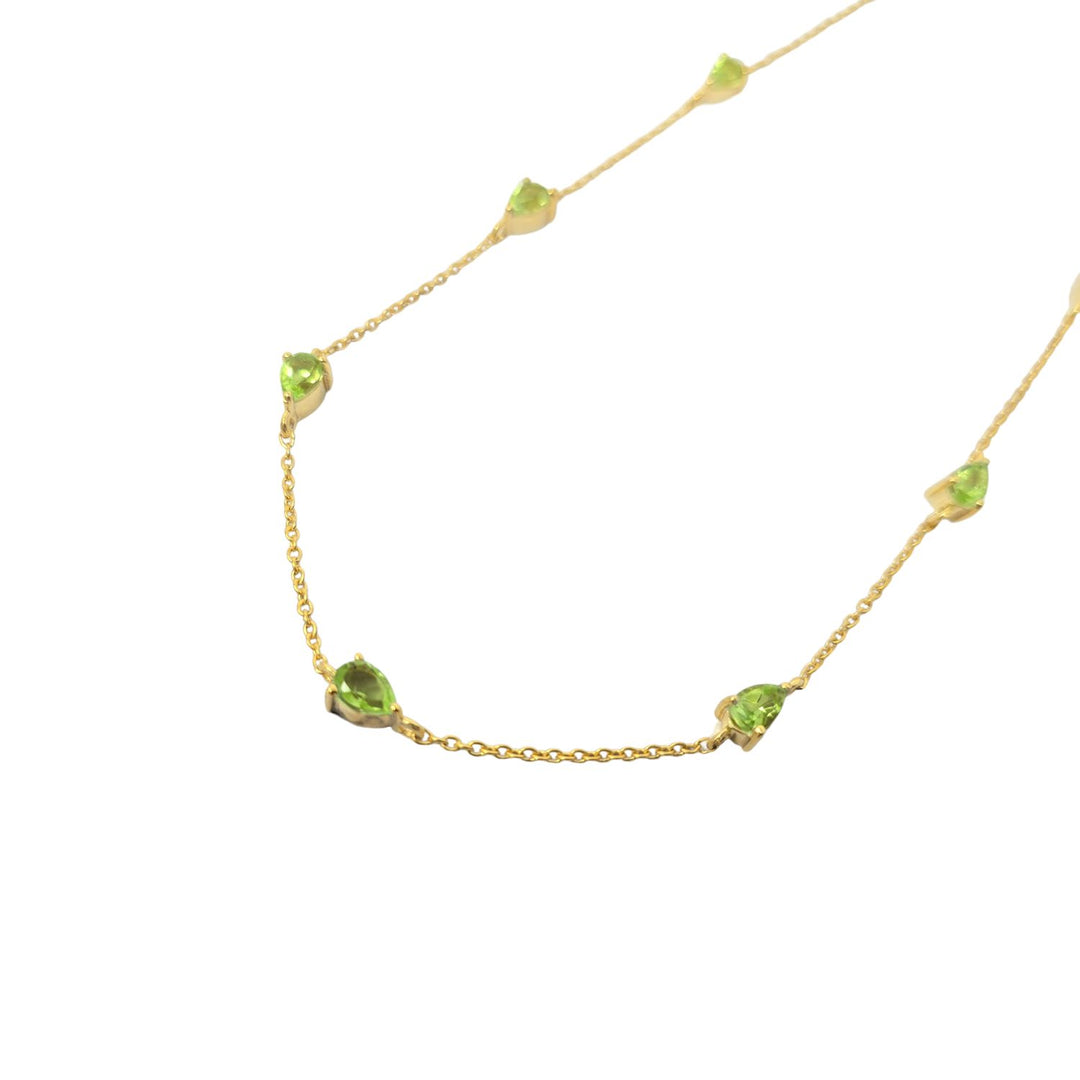 Peridot August Birthstone Minimalist Gold Vermeil Plated Necklace