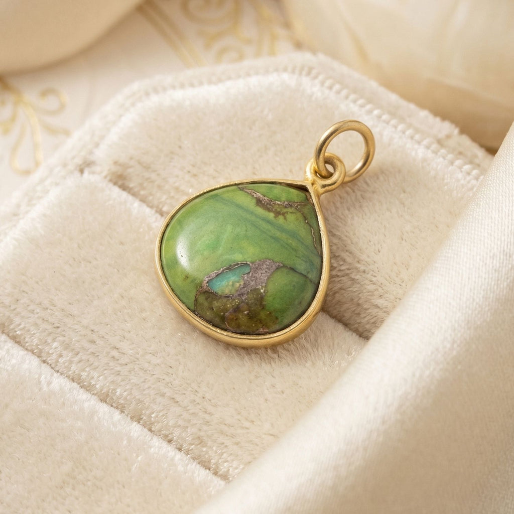 18ct Vermeil Peridot Crystal Pendant Charm