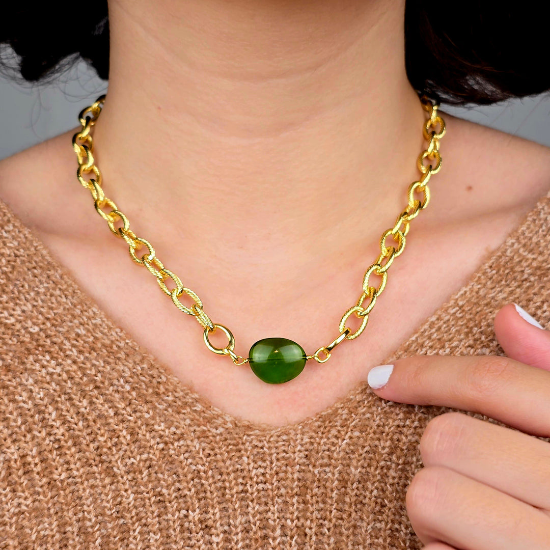 Peridot August Birthstone Statement Pendant Necklace