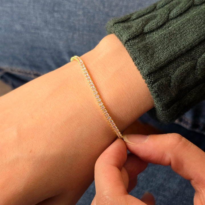 Pink Tourmaline October Birthstone Tennis Bracelet