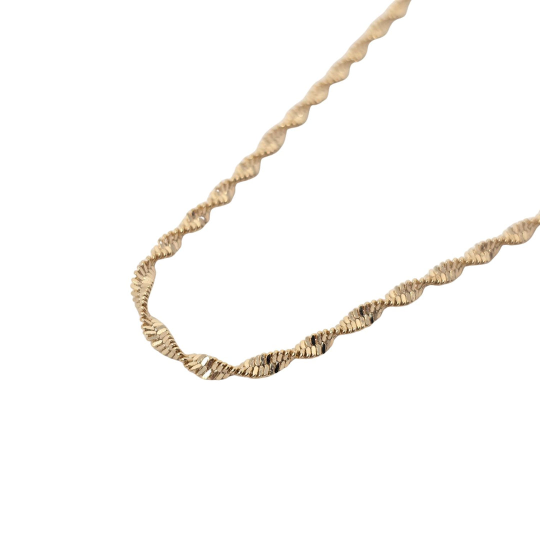 18ct Gold Filled Singapore Twisted Rope Chain Necklace