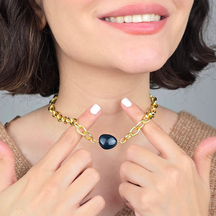 Sapphire September Birthstone Statement Pendant Necklace