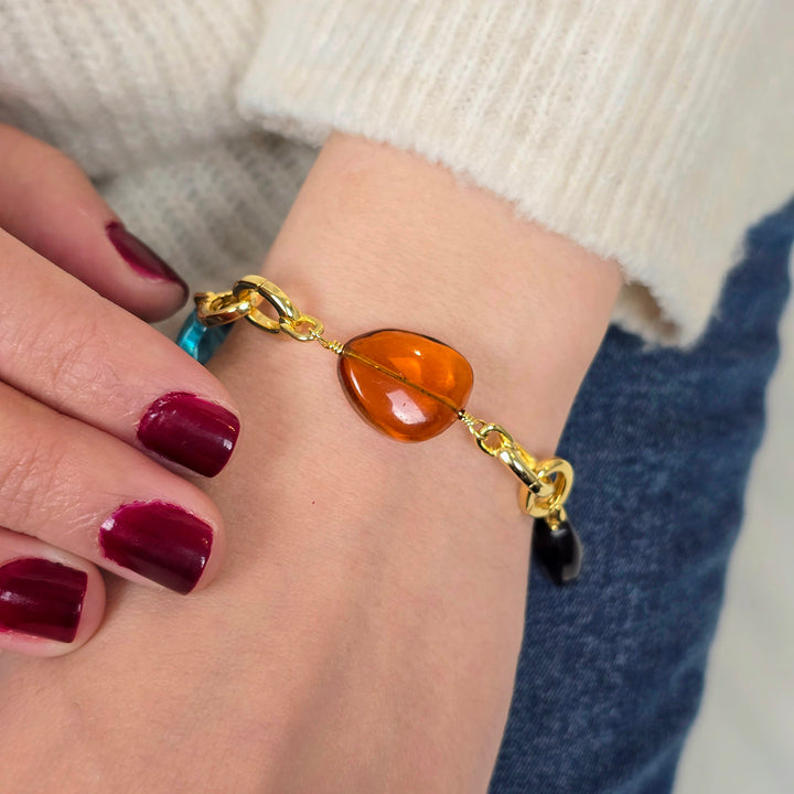 Statement Personalised Birthstone Charm Camelia Bracelet