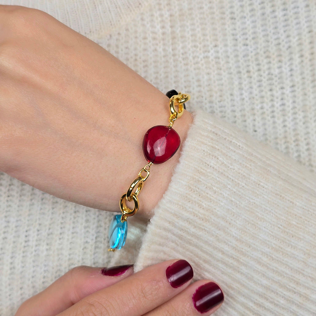 Statement Personalised Birthstone Charm Camelia Bracelet