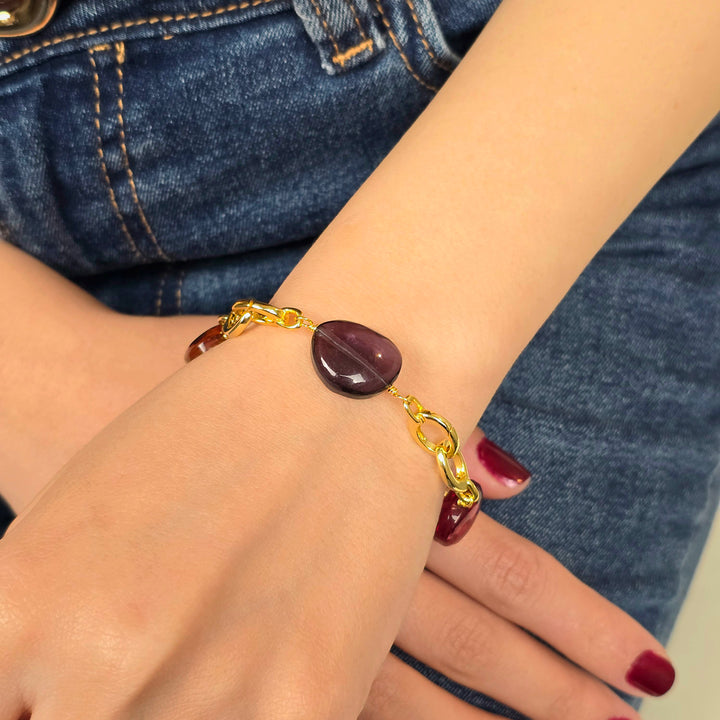 Statement Personalised Birthstone Charm Camelia Bracelet