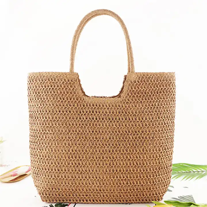 Straw Bag: Lightweight Luxury Macrame Beach Tote for Ladies – Chic Long Handbag