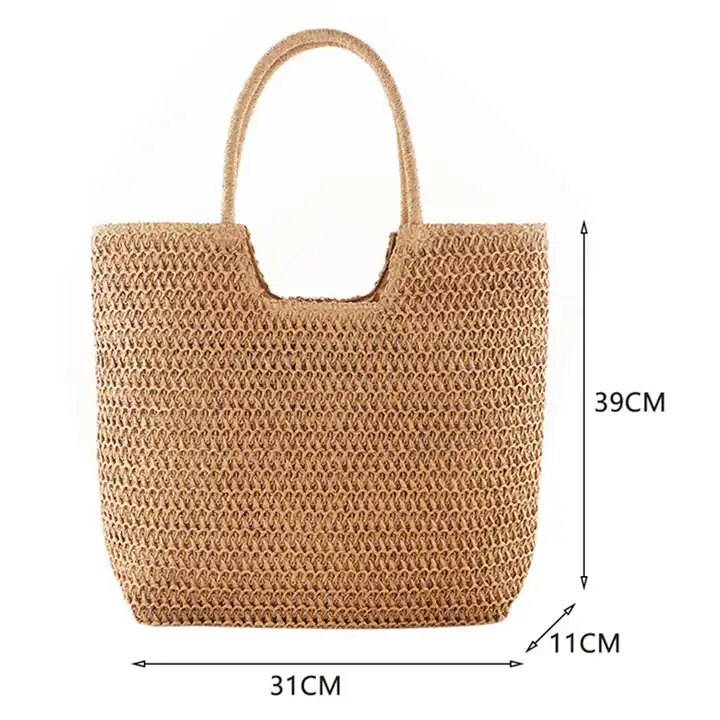 Straw Bag: Lightweight Luxury Macrame Beach Tote for Ladies – Chic Long Handbag