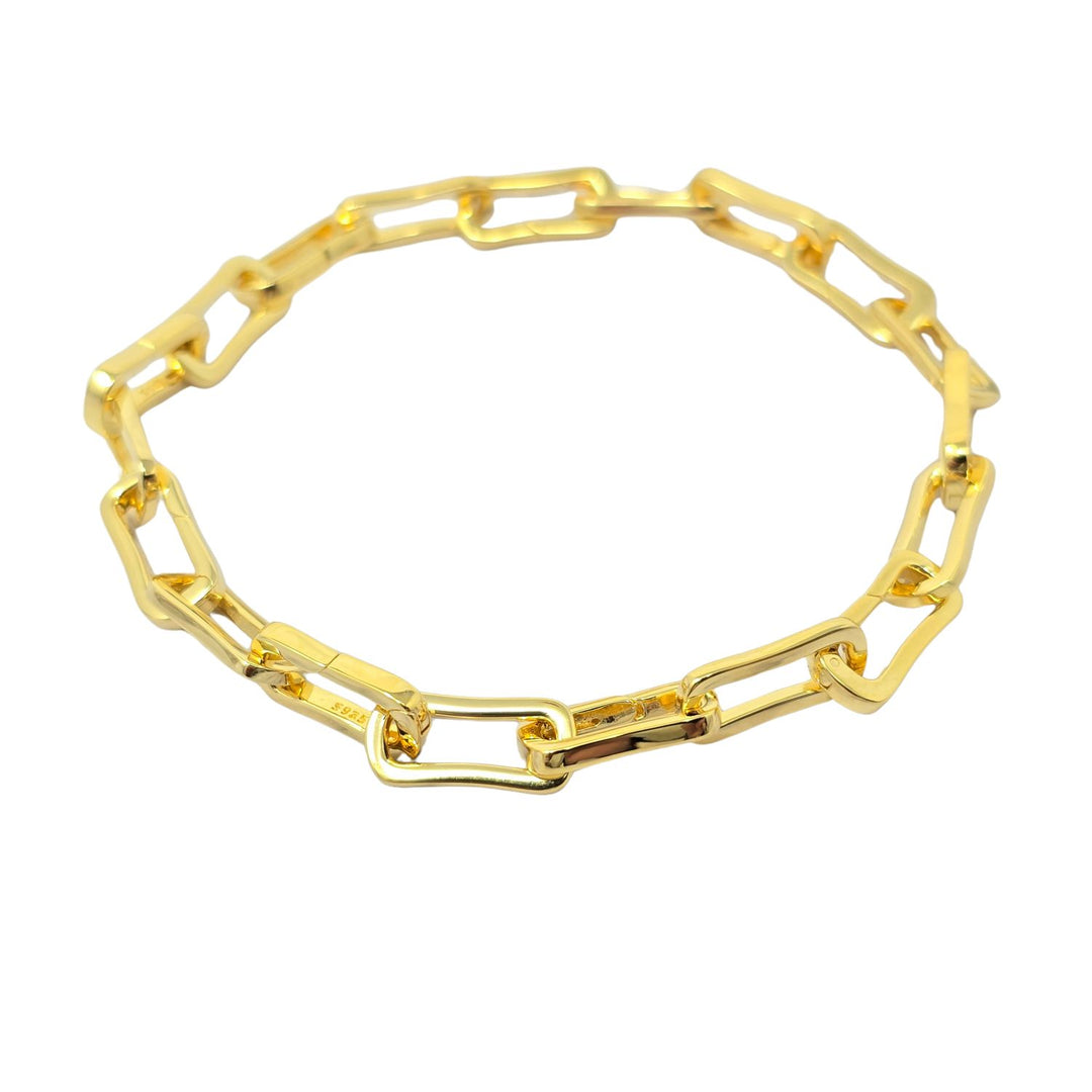 Customisable Hinged Link Paperclip Charm Bracelet