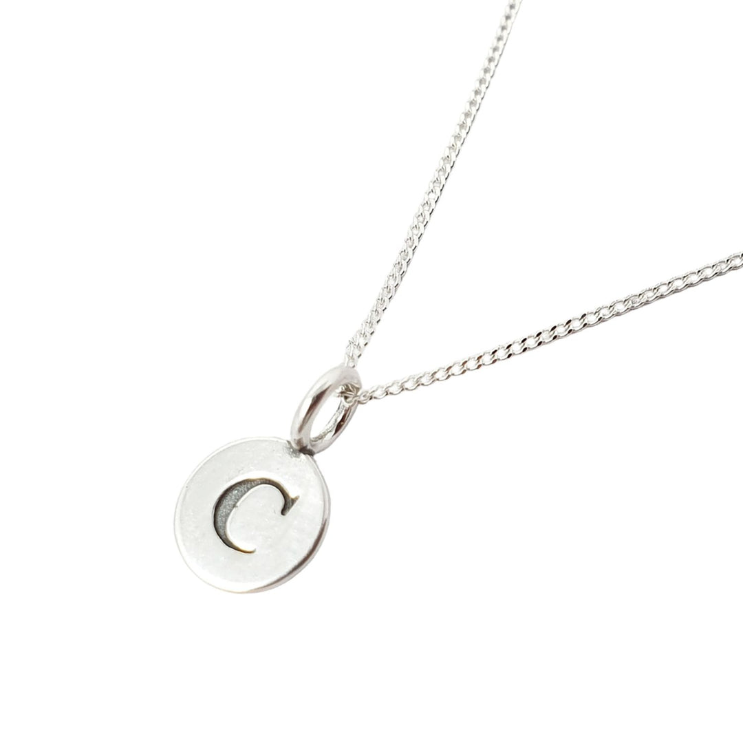 Initial Letter Personalised Charm Sterling Silver Necklace